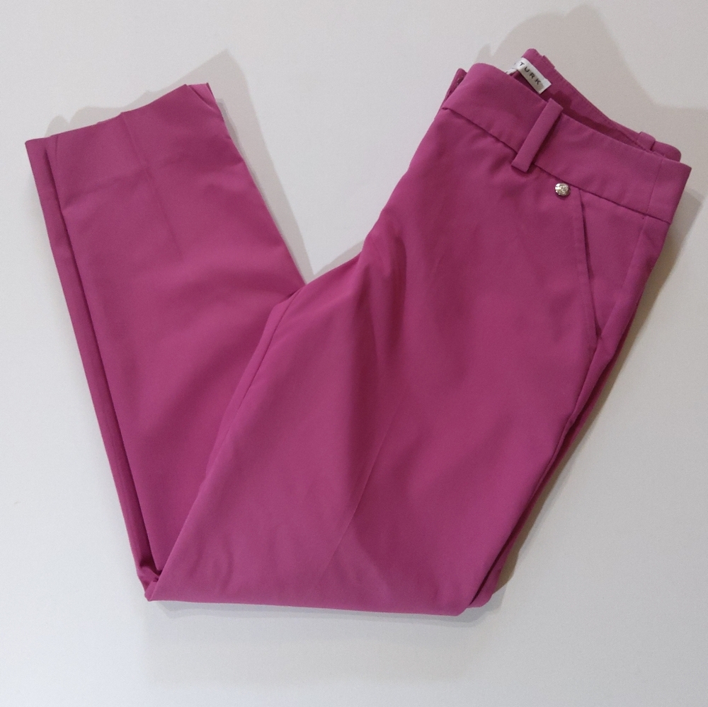 Trina Turk Trousers Womens Size 2 Pink Barbiecore Low Rise Dressy Ankle Pants